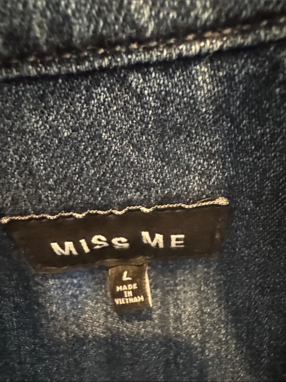 NEVER WORN..Miss Me Blue Denim Jacket with Yellow & Peach Floral Embroidery - Picture 2 of 8